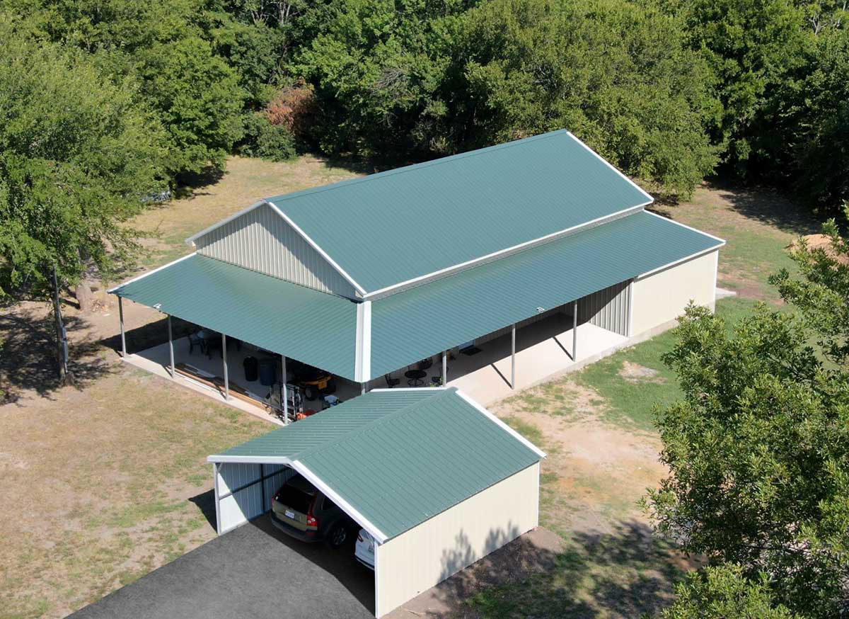Barndominium with a carport